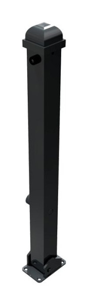 Schake style tuinpaal stalen buis 70 x 70 mm serie 473B, opklapbaar, zelfvergrendelend slot voor plugbevestiging, driehoekslot, 473FUB