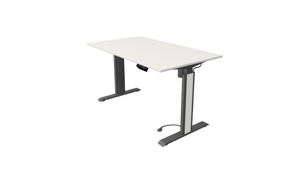Kerkmann sta-/zittafel Move 1 Advance 140 x 80 cm frame antraciet, tafelblad wit, 10250610