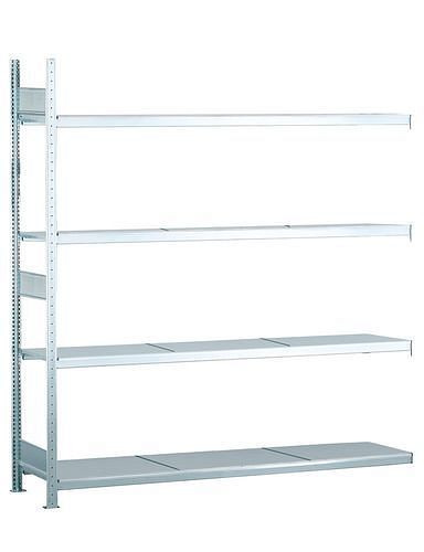 Schulte breedvakstelling met stalen legborden, aanbouwveld, 4 opbergniveaus, vakbreedte 2500 mm, 2506 x 836 x 2500 mm, 278917