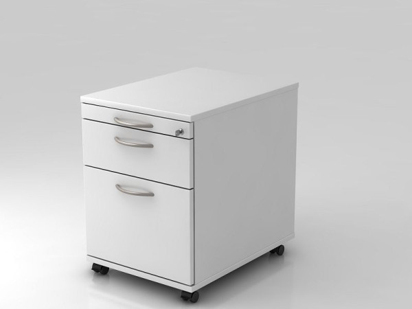 Hammerbacher rolcontainer 58cm, 1 lade, 1HR, slot BM wit, 42,8x58x59 cm, 1/3/6 HE, VAC20/W/W/BM