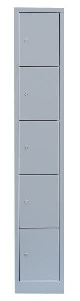 Lüllmann stalen compartimentenkast, 1800 x 315 x 500 mm, lichtgrijs/lichtgrijs, 520510