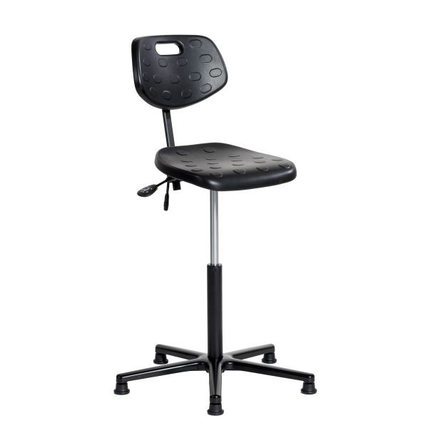SOFAME werkstoel ERGODYN met glijders, zithoogte 56-82, met zitdiepteverstelling, aluminium onderstel, W050050032