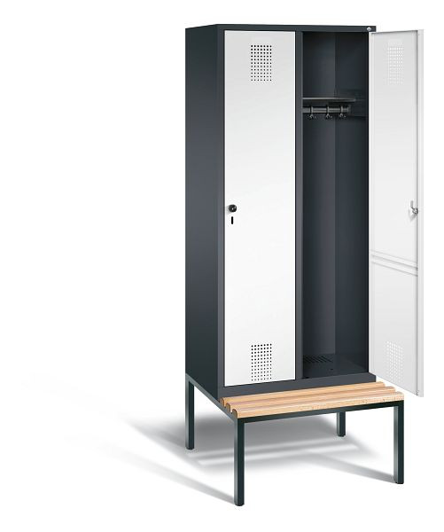 C+P Evolo locker, H2090xW810xD815mm, kleur: zwartgrijs / verkeerswit, 48050-22 S10287