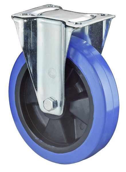 BS rollen transportrol, wielbreedte 50 mm, wiel-Ø 200 mm, draagvermogen 300 kg, blauwe elastische banden, kunststof wiellichaam, rollager, L410.B61.200