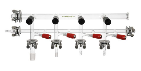 Rettberg Schlenkline, met 4 tweeweg PTFE ventielen, 137079200