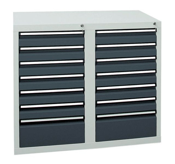 stumpf ladekast serie STS 410, RAL 7035/7016, 14 laden (12x100, 2x200 mm), 7102271