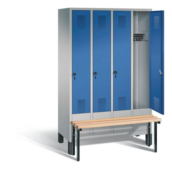 C+P Evolo garderobe, H1850xW1190xD815mm, kleur: wit aluminium / gentiaanblauw, 48030-40 S10231