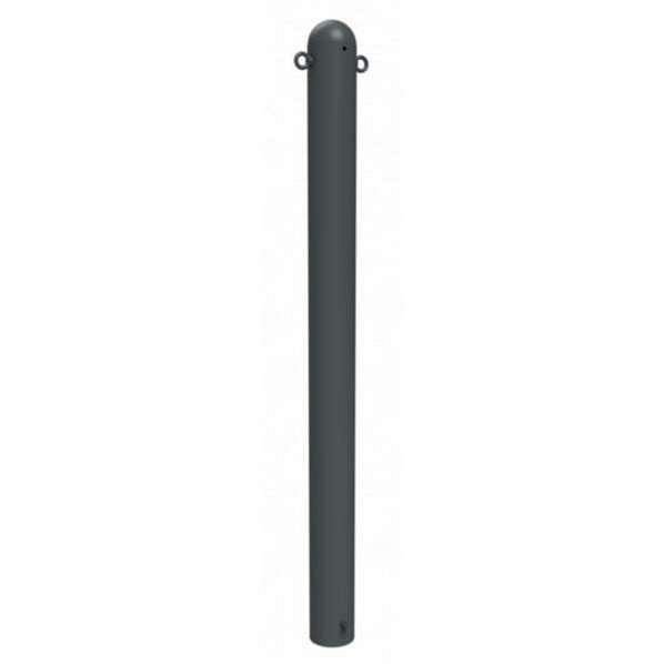 Schake stijl tuinpaal type 494B -stationair-, voor plaatsing in beton, Ø 102mm, met, met halve bol, gecoat RAL 7016, met 2 oogjes, 494B+2