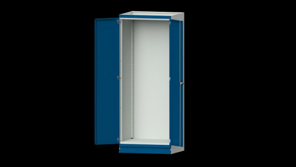 ANKE werkbanken basiskast modulair kastsysteem, model 100, 865 x 720 x 2200 mm, lege behuizing met deuren, RAL 7035/5010, 631.101