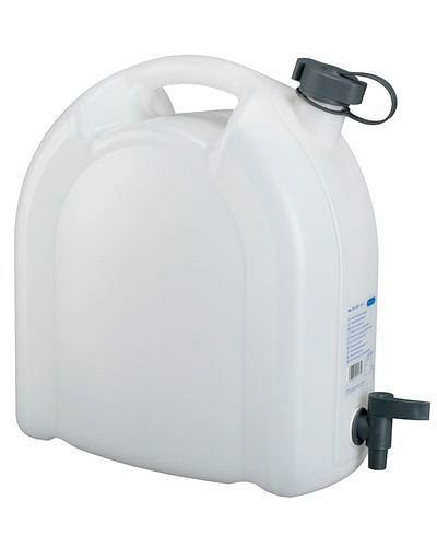 DENIOS kunststof jerrycan, transparant, met aftapkraan, 15 liter, 243-708