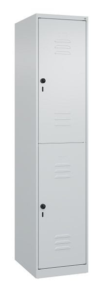 C+P Doppelstöckiger Spind Classic PLUS, 1850x400x500mm, 7035/7035, Drehriegel, 080300-12 S10008