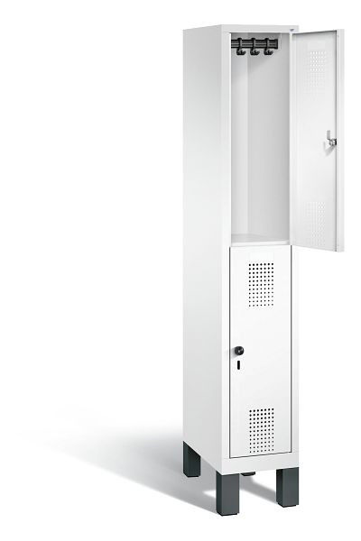 C+P locker, dubbellaags Evolo, H1850xB320xD500mm, kleur: verkeerswit, 48310-10 S10024