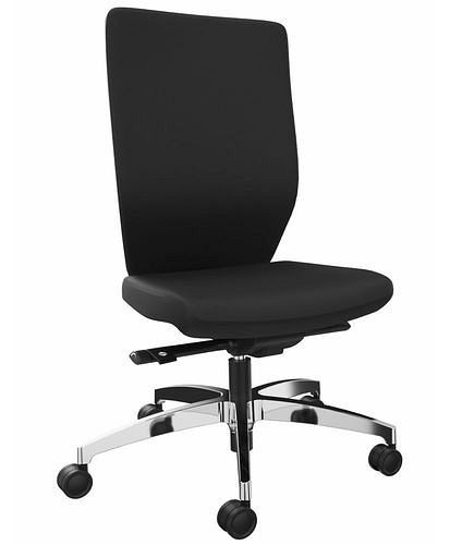 DENIOS bureaustoel Stilo ES operator, Syncro-Quickshift technologie, aluminium onderstel, zwart, 292414