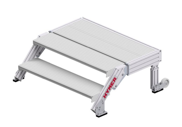 HYMER-trapplatform volgens DIN EN 14183, tredebreedte 1000 mm, 2 treden, stahoogte 0,40 m, 68841002