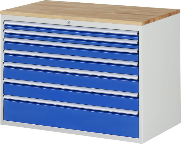 RAU ladekast serie 7000, B1145 x D650 x H825mm, massief beukenhouten blad, laden: 2xH60, 2xH90, 2xH120, 1xH180 mm, 13-XXL5.0A-B.11