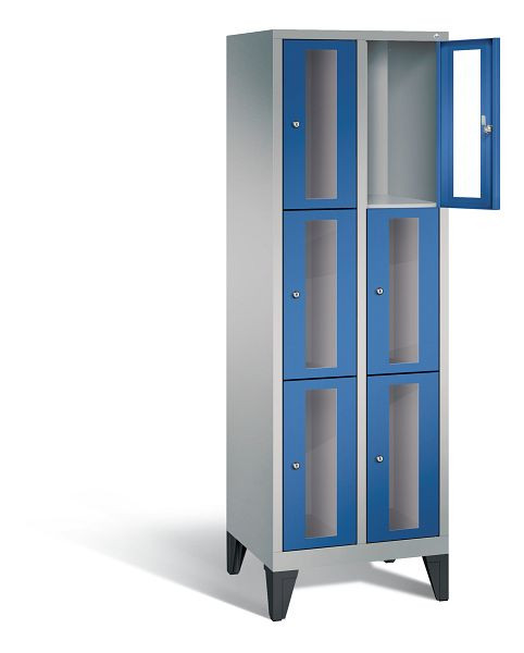 C+P lockerkast Classic, H1850xW610xD500mm, kleur: wit aluminium / gentiaanblauw, 8010A203 S10010