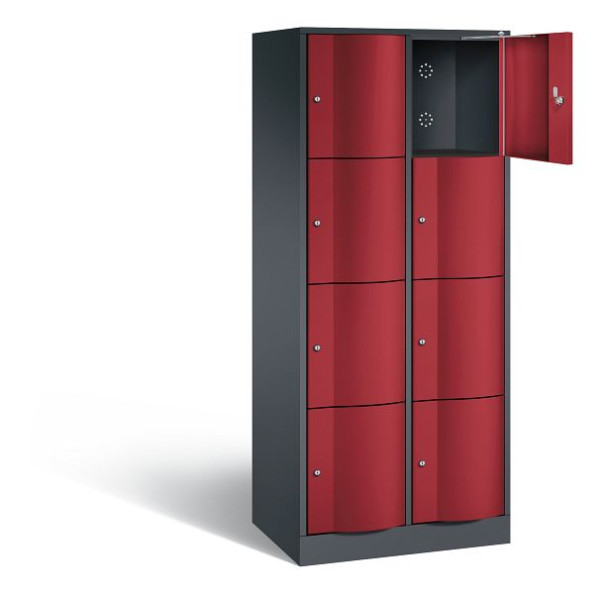 C+P lockerkast Resisto, H1950xW772xD540mm, kleur: zwartgrijs/robijnrood, 8470-272 S10032