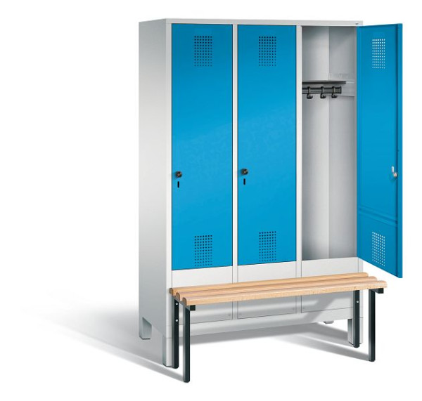 C+P garderobe Evolo, H1850xB1200xD815mm, kleur: lichtgrijs / lichtblauw, 48030-32 S10023