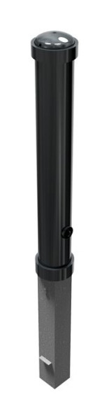 Schake style tuinpaal stalen buis Ø 108 mm, hoogte boven de grond 750 mm, totale lengte ca. 1100 mm, afneembaar, met driehoekslot, 4971FB