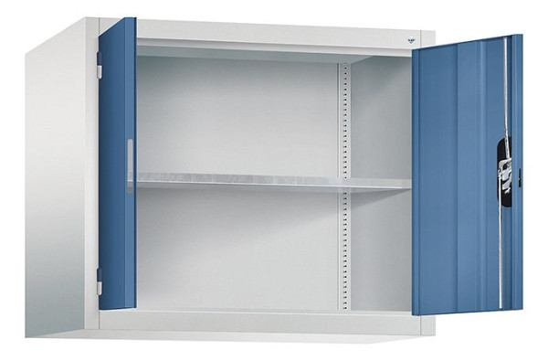 C+P bovenkast Acurado, H790xW930xD500mm, kleur: lichtgrijs / verre blauw, verzonken handgreep, 9285-009 S10127