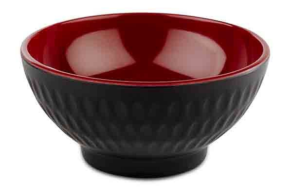 APS schaal -ASIA PLUS-, Ø 9,5 cm, hoogte: 4,5 cm, melamine, binnenkant: rood, glanzend, buitenkant: zwart, mat, 15417