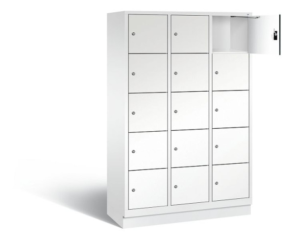 C+P lockerkast Evolo, H1800xB1200xD500mm, kleur: verkeerswit / decor wit, 48020-325 S10228
