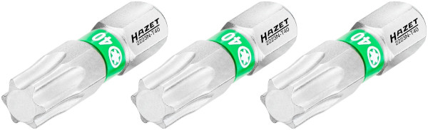 Hazet bit, massieve zeskant 6,3 (1/4 inch), binnen TORX® profiel, T40, aantal gereedschappen: 3, sleutelmaat: T40, 2223N-T40/3