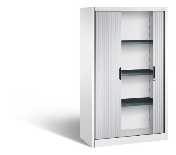 C+P rolluikkast Omnispace, H1660xB1000xD420mm, kleur: verkeerswit/wit aluminium, verzonken greep, 4 niveaus, 3212-00 S10113