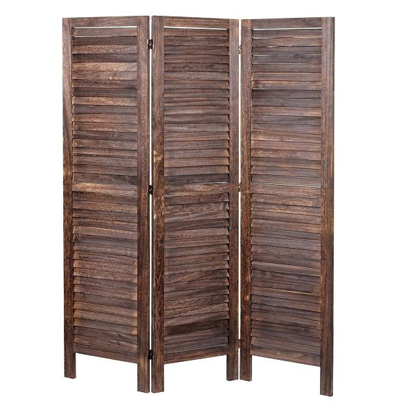 Mendler Paravent HWC-G30, scheidingswand, room divider, shabby look 170x120cm, bruin, 67519