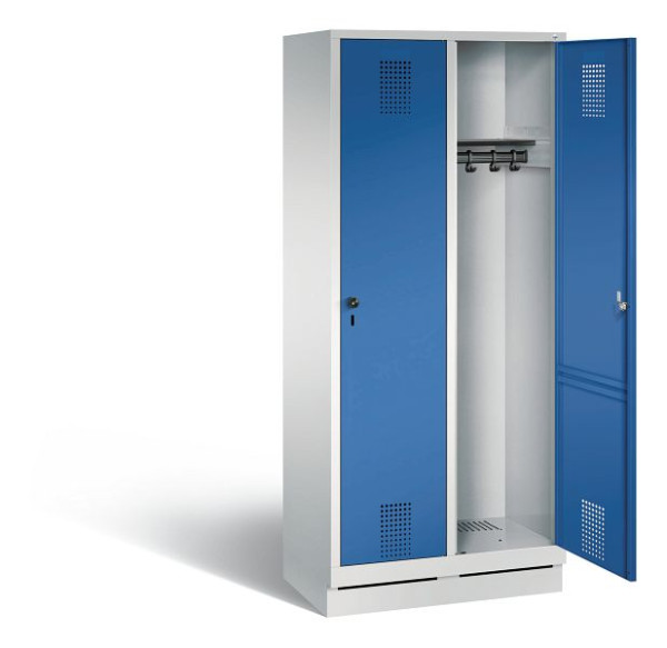 C+P garderobe Evolo, H1800xW810xD500mm, kleur: lichtgrijs / gentiaanblauw, 48020-22 S10006