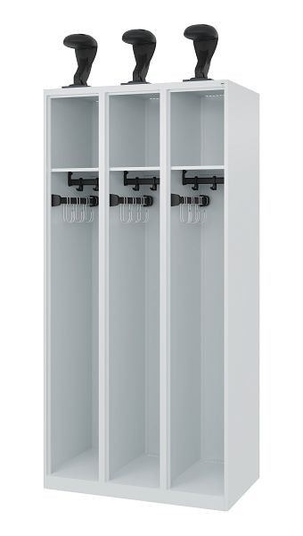 C+P Evolo brandweerkast, model EXPERT, 3 compartimenten, H1850B900T500 mm, lichtgrijs, 0491015-30 S10003