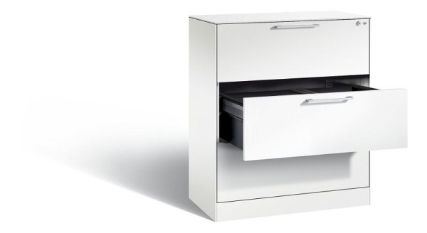 C+P hangarchiefkast Asisto, H1010xB800xD435mm, kleur: verkeerswit, beugelgreep, 146043-312 S10110