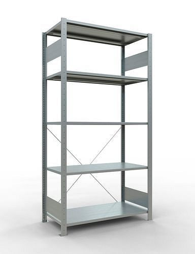 Schulte legbord, basisveld, 5 opbergniveaus, kruisschoor, vakbelasting 150 kg, 1060 x 536 x 2000 mm, 278695