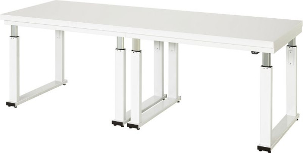 RAU werkbank serie adlatus 600, B2500 x D900 x H740-1140 mm, werkblad met harde laminaatbekleding (HPL), dikte 40 mm, 08-WB-250-090-H