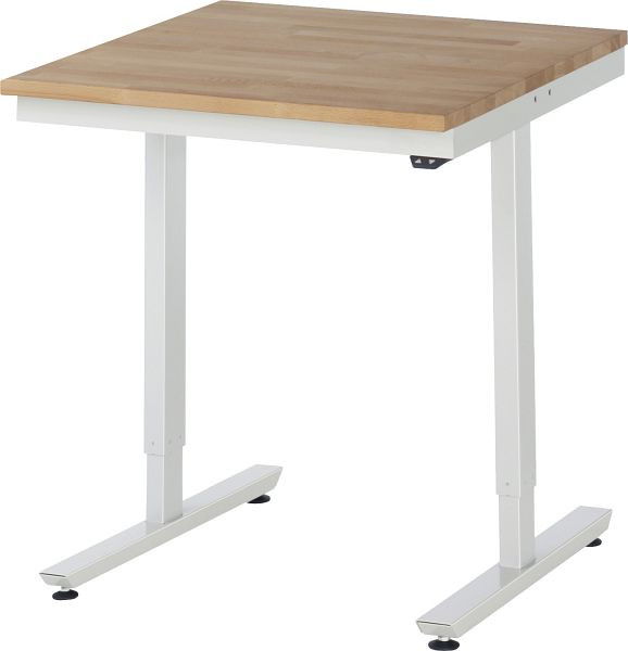 RAU werktafel serie adlatus 150 (elektrisch in hoogte verstelbaar), massief beuken werkblad, 750x720-1120x800 mm, 08-AT-075-080-B