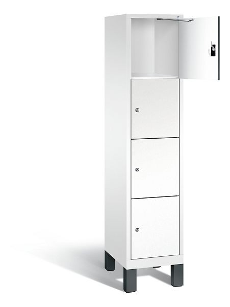 C+P lockerkast Evolo, H1850xB420xD500mm, kleur: verkeerswit / decor wit, 48010-124 S10132