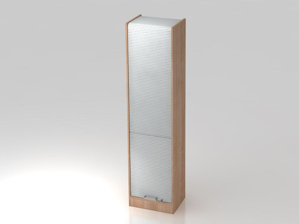 Hammerbacher rolluikkast verticaal 50cm, 5OH chroomgreep walnoot/zilver, 50x40x200,4 cm (BxDxH), VSET50/N/S/CE