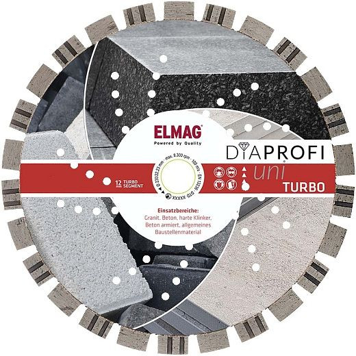 ELMAG DiaProfi diamantschijf UNI-TURBO Ø350mm, boring: 30,0mm (voor droog en nat zagen), 62263