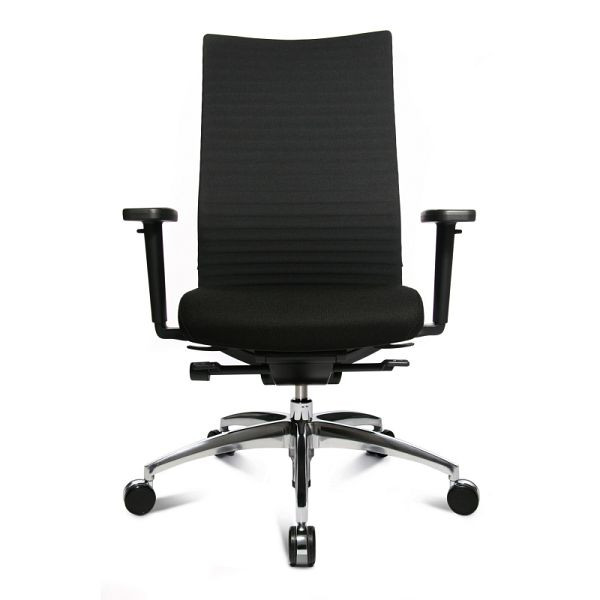 Lüllmann directiestoel Comfort E 100-3, mesh rugleuning, kunststof onderstel, zwart, 216700