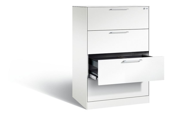 C+P hangarchiefkast Asisto, H1310xB800xD600mm, kleur: verkeerswit, beugelgreep, 146223-412 S10410