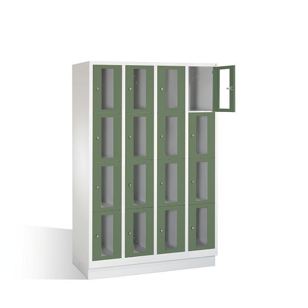 C+P lockerkast Classic, H1800xB1190xD500mm, kleur: lichtgrijs / reseda groen, 8020A404 S10004