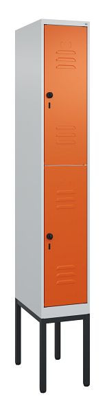 C+P Doppelstöckiger Spind Classic PLUS, Gestell, 2120x300x500mm, 7035/2004, Drehriegel, 0803307-10 S10060