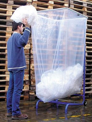 DENIOS afvalzakhouder, verstelbaar, voor 1000, 1500 en 2500 liter zakken, staand apparaat, 265-642