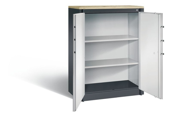 C+P brandbeveiligingskast Certos, H1226xB930xD500mm, kleur: zwartgrijs/lichtgrijs, handgreep, 3 OH, 1171-00 S10320
