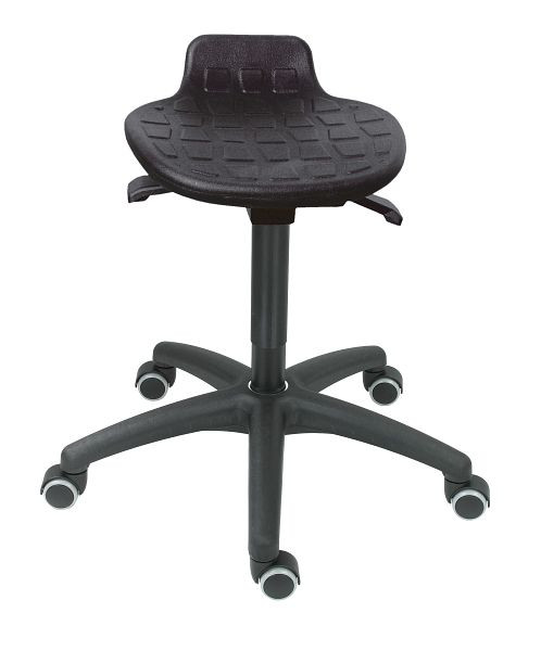 Lotz "Komfortabel-Variabel" Hocker, Sitz PU, Sitzhöhe 445-635mm, Kunststoff-Fußkreuz, abgedeckte Sicherheitsgasfeder, Rollen, 3571.18