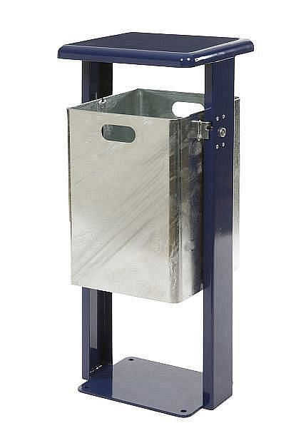 Renner rechthoekige staande afvalbak 40 L, met ronde kap (t=3 mm), thermisch verzinkt en volledig gepoedercoat, kobaltblauw, 7083-30PV 5013