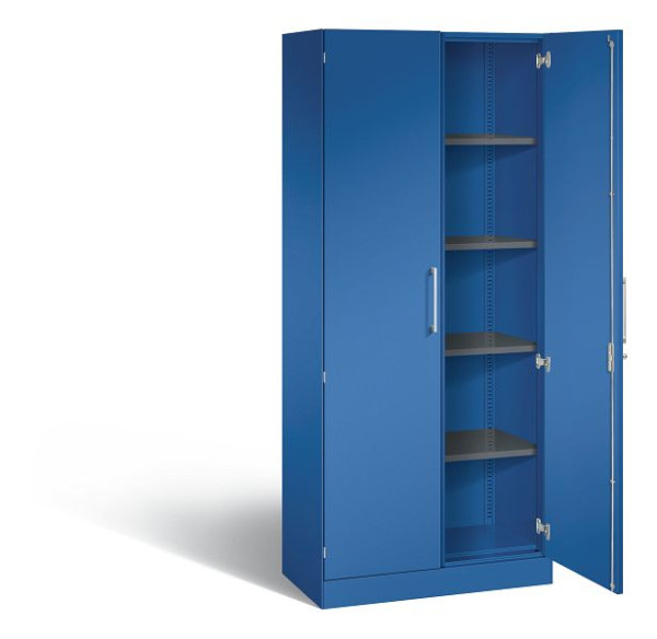 C+P vleugeldeurkast Asisto, H1980xB800xD435mm, kleur: gentiaanblauw, beugelgreep, 5 FH, 141003-000 S10193