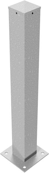 Schake afzetpaal stalen buis 100 x 100 x 3 mm vast, voor plugbevestiging, thermisch verzinkt, zonder oog, 40100P