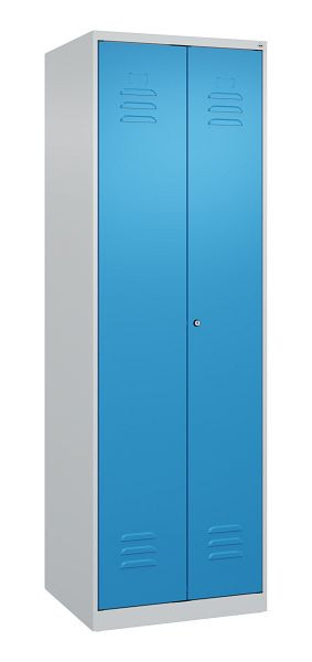 C+P multifunctionele kast Classic PLUS, C was-/garderobekast Classic PLUS, 2 vakken, 1850x600x500mm, 7035/5012, cilinderslot, 080600-20 S10017