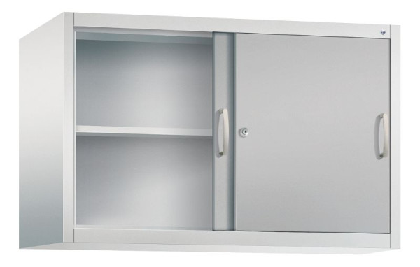 C+P bovenkast Acurado, H790xB1200xD500mm, kleur: lichtgrijs/wit aluminium, beugelgreep, 2 niveaus, 2055-00 S10108